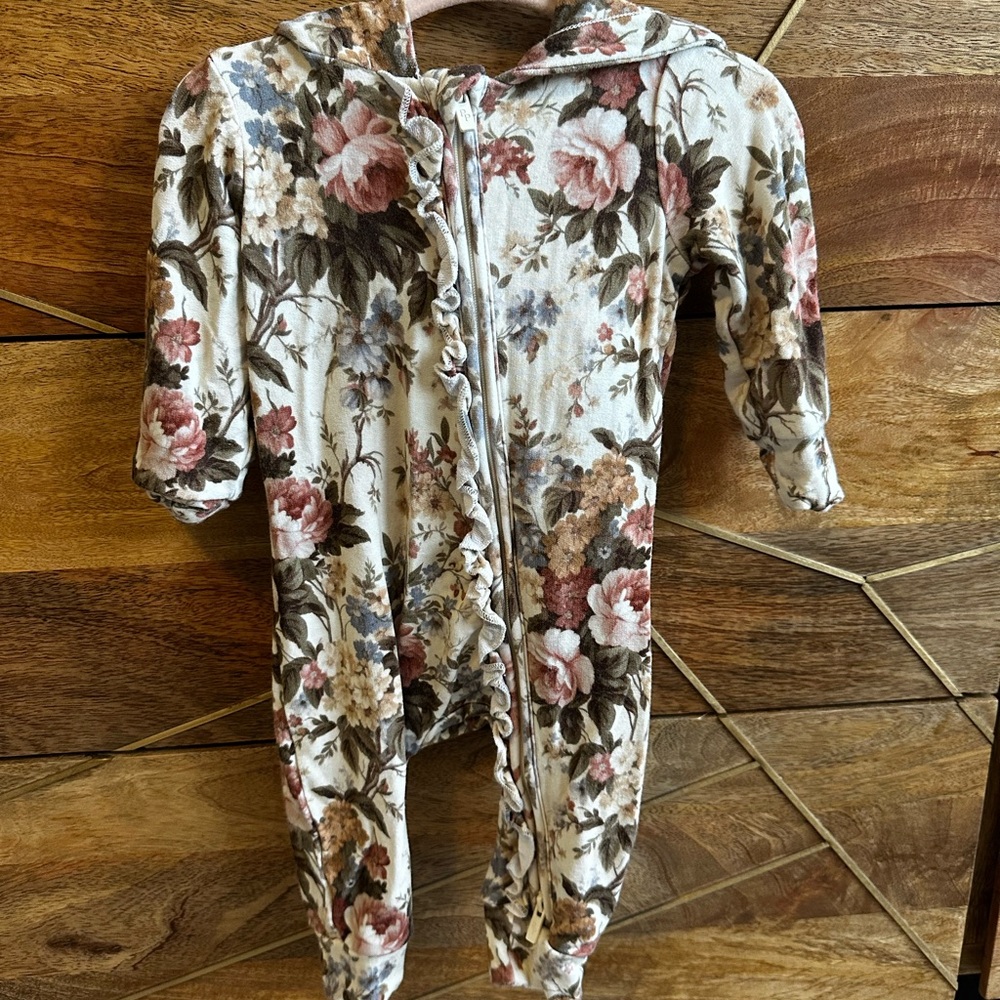 Posh Peanut Dauphine Floral Hooded Romper